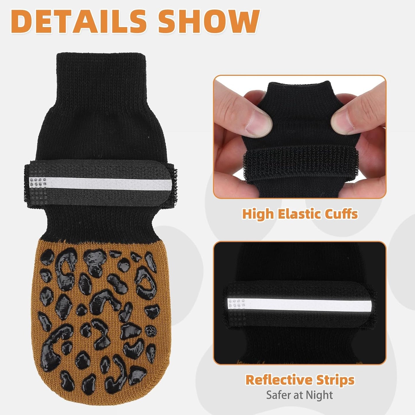KOOLTAIL Dog Socks Shoes for Hot Pavement to Prevent Licking Paws, Winter Dog Boots&Paw Protector for Hardwood Floors Anti Slip,Traction Control Grip Booties for Small Medium Large Senior Dogs,Black M