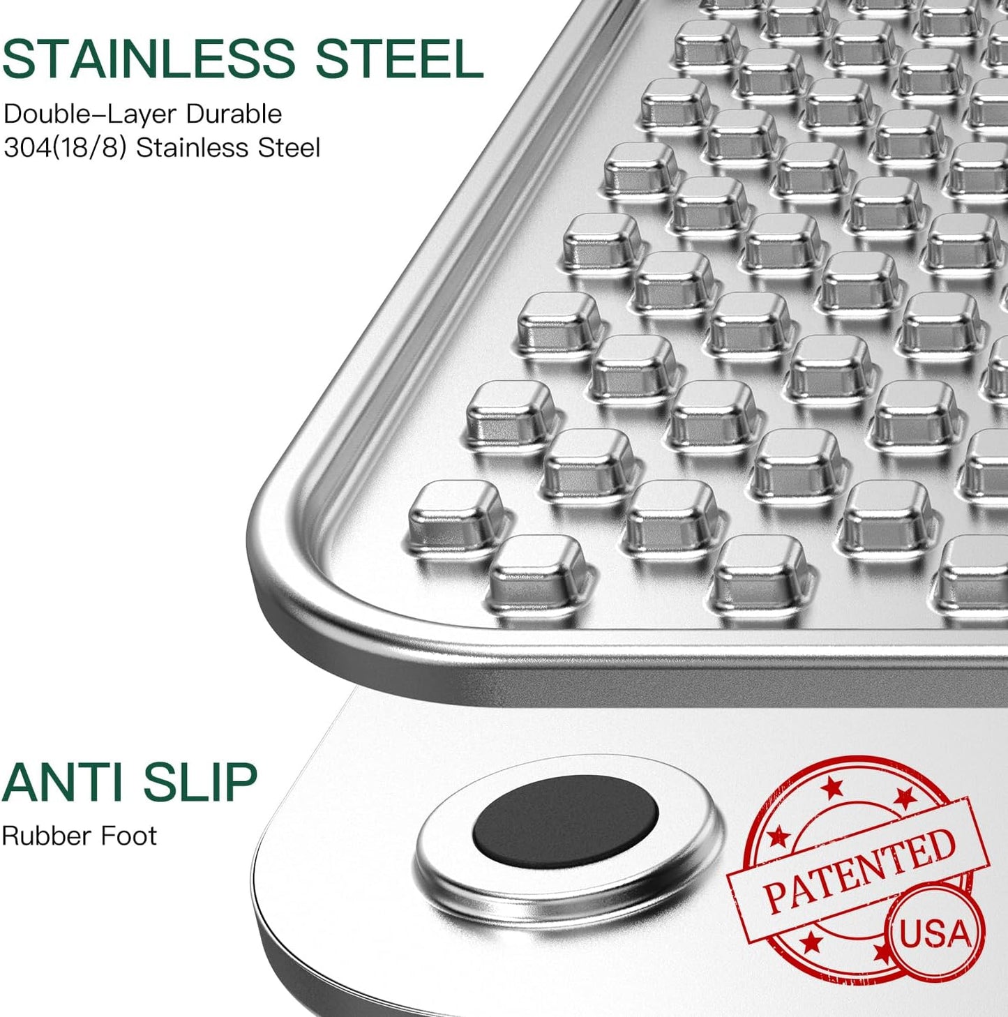 1Pack Stainless Steel Large Lick Mat for Dogs & Cats, Chew-Proof Slow Feeder, Anxiety Reducer, Whisker-Friendly for Cats, Non-Slip Heavy Duty Base, Raw Feeding Pad, Dishwasher Safe