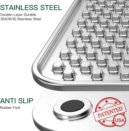 1Pack Stainless Steel Large Lick Mat for Dogs & Cats, Chew-Proof Slow Feeder, Anxiety Reducer, Whisker-Friendly for Cats, Non-Slip Heavy Duty Base, Raw Feeding Pad, Dishwasher Safe