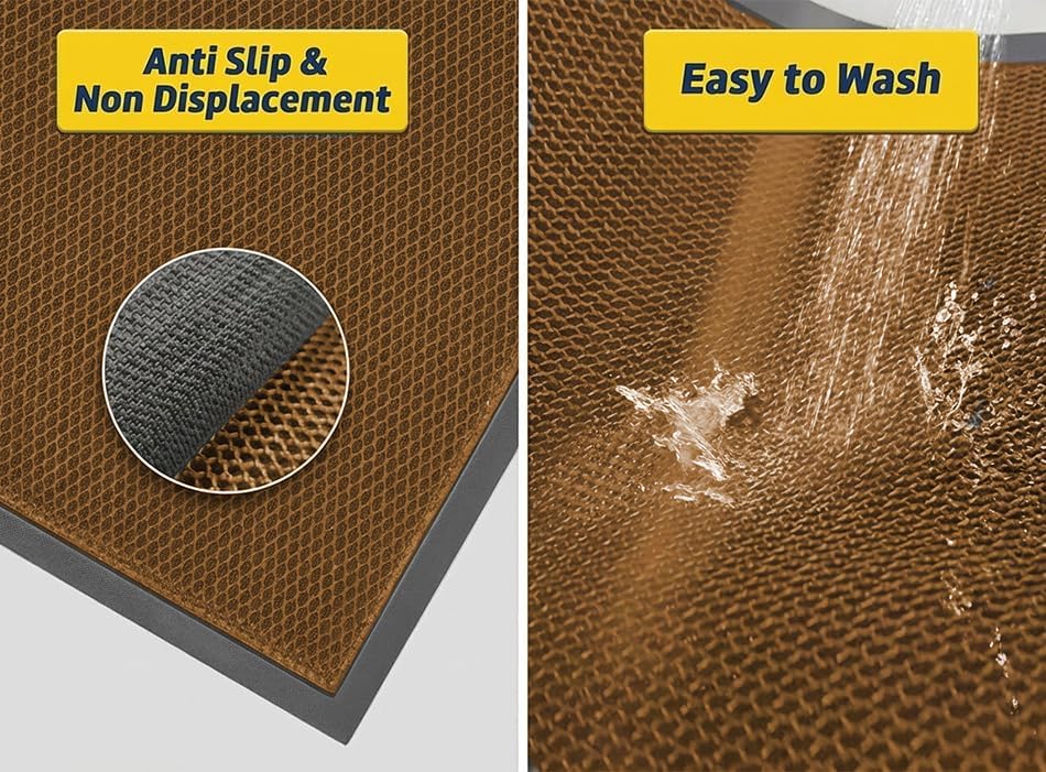 Muddy Mat® Meshy Mat™ Door Mat Heavy-Duty Quick-Dry Floor Mat, Sand & Dirt Trapper for Indoor & Outdoor, Ideal for Entrance, Mudrooms,Patios & Garages,Low-Profile,Non-Slip,Washable– Black 17"x30"x0.4"