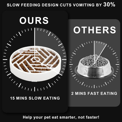 TOBYTO Slow Feeder Dog Bowls Large Medium Breed,Anti-Choking Slow Eating Dog Food Bowl,Non Slip Pet Slower Food Feeding Bowls Large Puzzle Slow Feeder Bloat Stop Maze Dog Dishes,Black