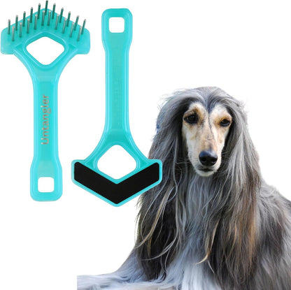 Mini-Rake V-Shaped with 1" Long Double-Row Rotating Teeth (AquaBlue)