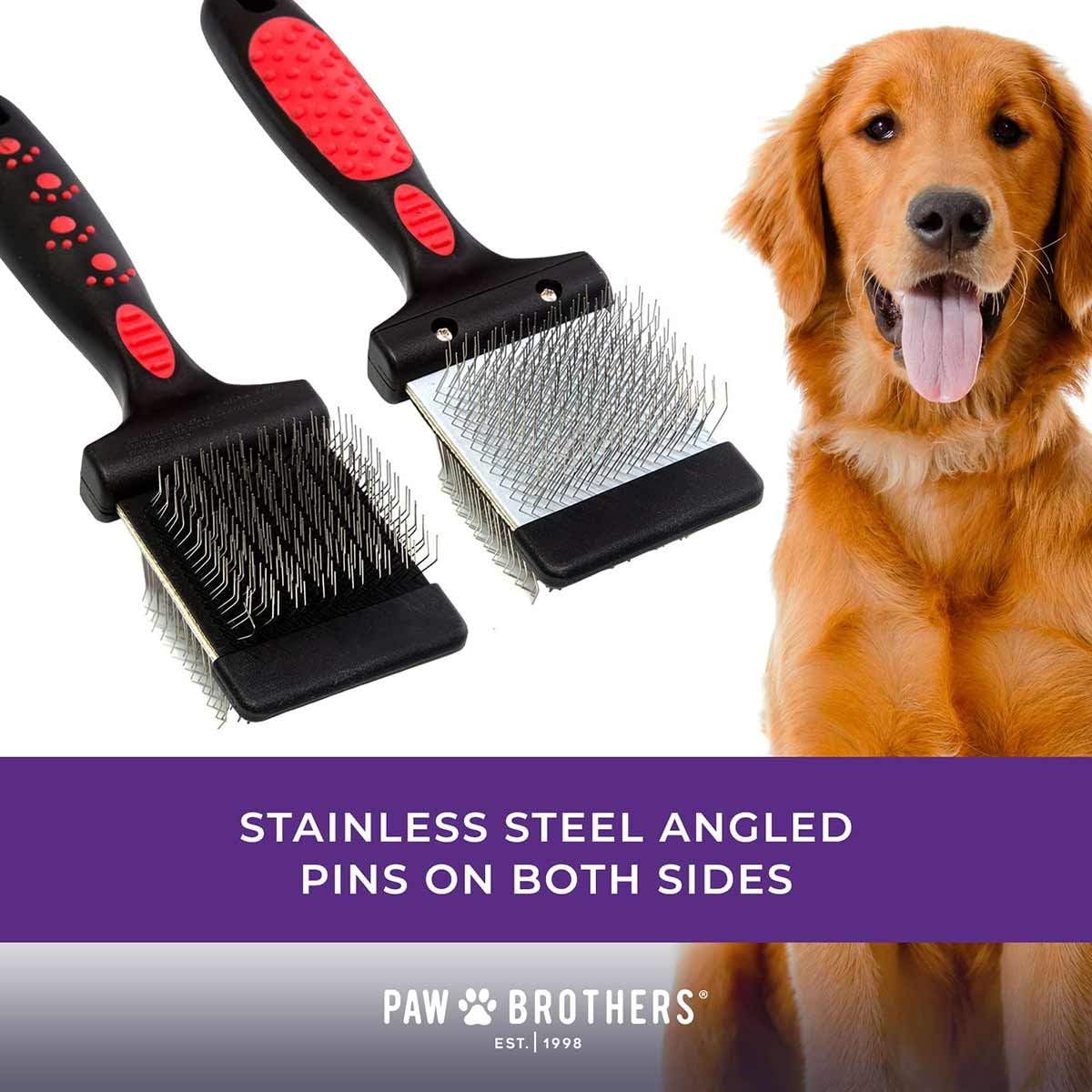 Paw Brothers Double Sided Extra Firm Flex Slicker Brush, Large