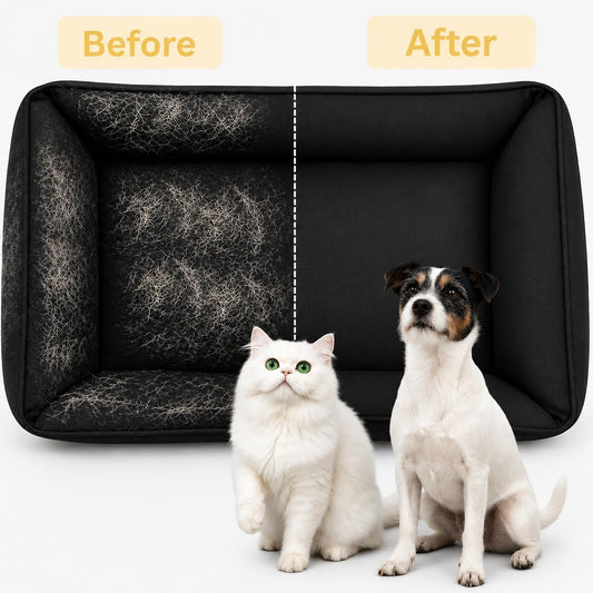 Pet Hair Remover Glove for Dogs & Cats - Reusable Five Finger Electrostatic Grooming Brush for Removing Pet Fur from Carpet, Furniture, Clothes, Sofa & Car Seats – Easy Cleaning Hair Removal (1Black)