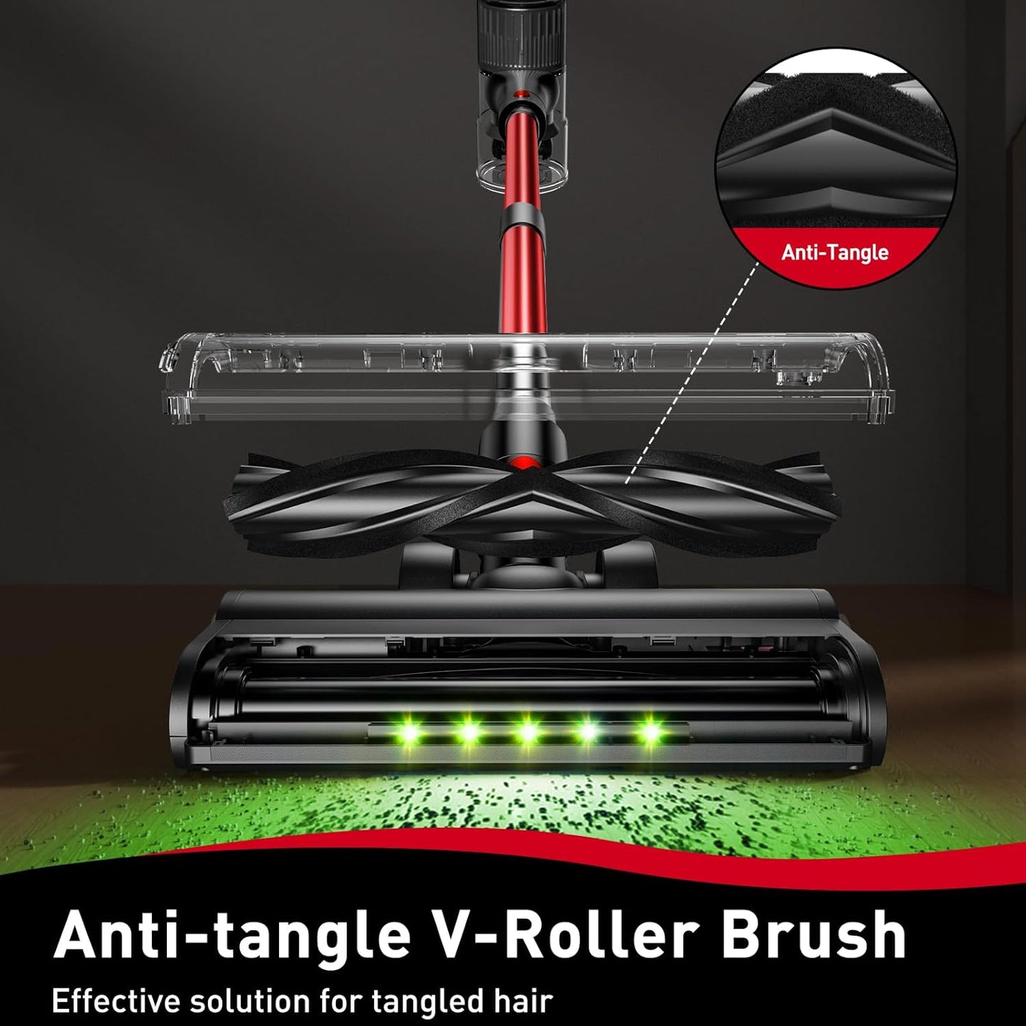 Cordless Vacuum Cleaner, 45KPA Stick Vacuum, 45Mins Runtime, 8-in-1 Anti-Tangle Vacuum Cleaners for Home with LED Display, Rechargeable Lightweight Vacuum for Pet Hair/Carpet/Floor
