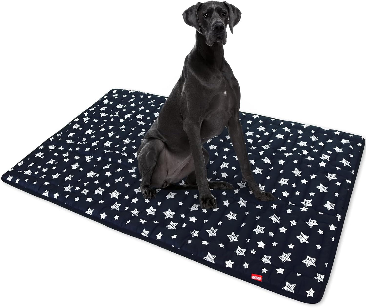 Dog Crate Bed Mat (36" X 23"), Soft Dog Bed Mat with Cute Stars, Personalized Crate Pad, Anti-Slip Bottom, Machine Washable Kennel Pad