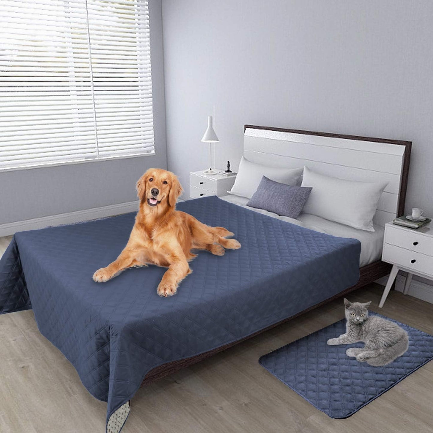 Easy-Going 100% Waterproof Dog Bed Cover, Non-Slip Pet Blanket for Furniture, Washable Couch Cover, Repleasement Sofa Cover (68x82 in,Gray)