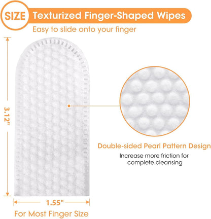 Finger Brushes for Dental Care of Pets, Teeth Cleaning Finger Wipes, Dog Dental Wipes, Reduce Plaque & Tartar, Freshen Breath, Safe & Natural Pet Dental Wipes for Dogs Teeth