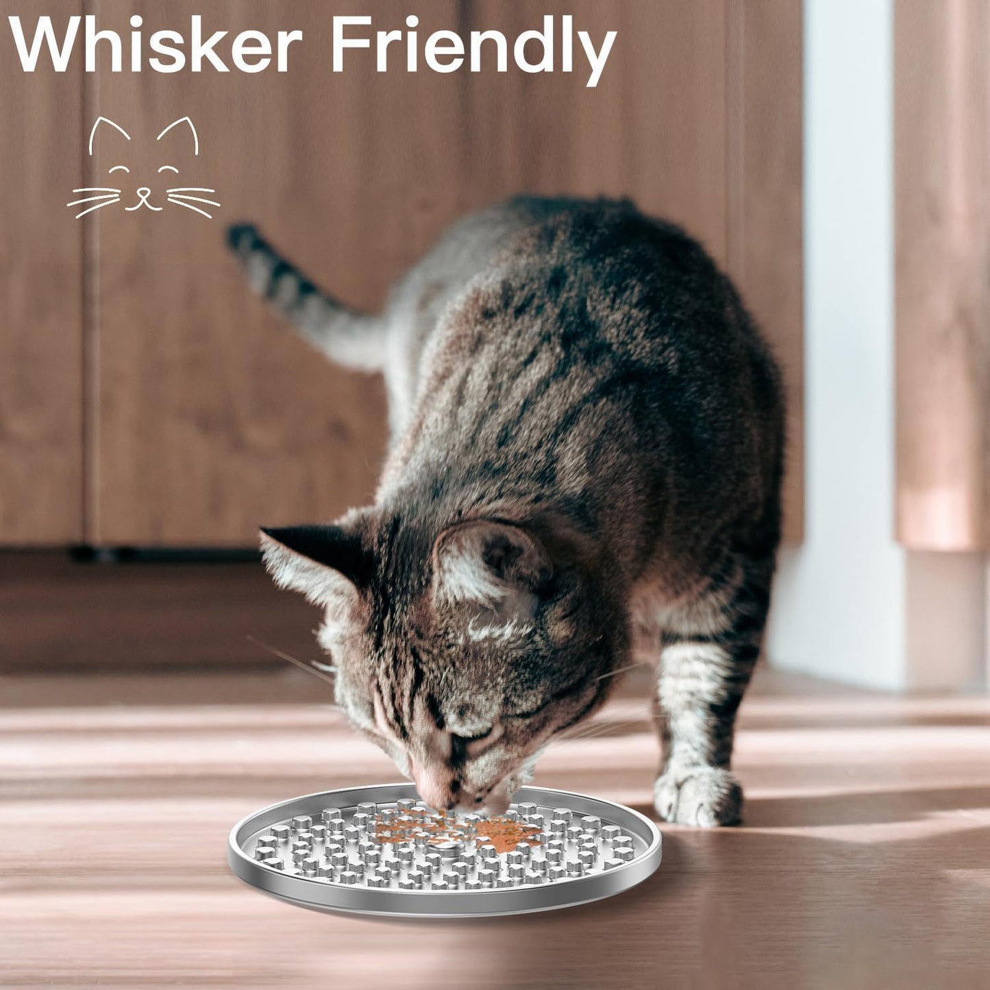 Double Wall Stainless Steel Lick Mat for Dogs & Cats - Chew Proof & Whisker Friendly, Non-Slip Base, for Calm Feeding & Anxiety Relief - Dishwasher Safe Slow Feeder Pad [1Pack]