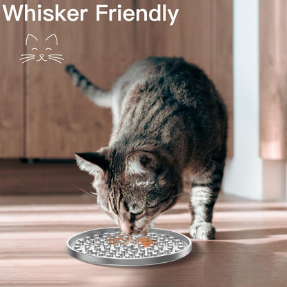 1Pack Stainless Steel Large Lick Mat for Dogs & Cats, Chew-Proof Slow Feeder, Anxiety Reducer, Whisker-Friendly for Cats, Non-Slip Heavy Duty Base, Raw Feeding Pad, Dishwasher Safe