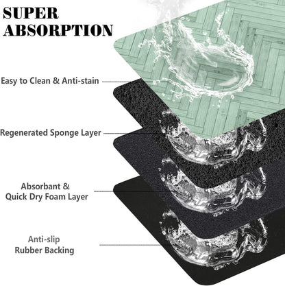 Dog Food Mats for Floors Absorbent, Pet Cat Food Mat - Quick Dry Dog Bowl Mats for Food and Water, Eco-Friendly Pet Supplies