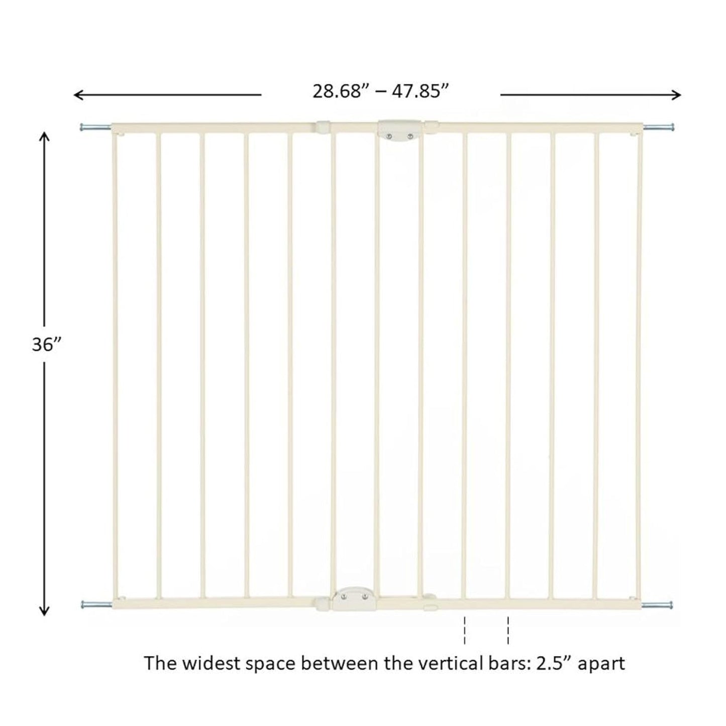 Toddleroo by North States - Easy Swing & Lock Baby Gate Series 2: Hardware Mounted Metal Safety for Stairs & Doorways - Adjustable 28.68 to 47.85 Inches Wide - 31 Inches Tall - Matte Bronze