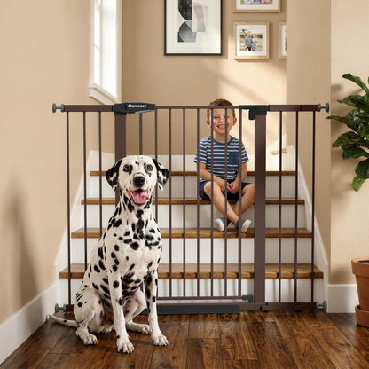 Mumeasy 36" High Extra Tall Dog Gate, 29.6"-40.5" Wide Pressure Mounted Tall Baby Gate for Dog, Auto Close Pet Gate with Door for Stairs,Doorways,House,Black