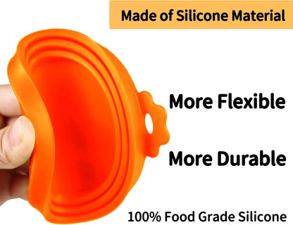 Lydia’s Deal Pet Food Can Covers 2-Pack, Thick Silicone Universal Can Lids for Dog & Cat Food, Fits 3oz/5.5oz/12oz, Airtight Seal, Durable & Dishwasher Safe, Easy Grip with Spoon (Blue & Orange)
