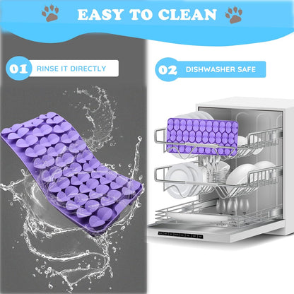 Silicone Snuffle Mat for Dogs Slow Feeder Lick Mat with Suction Cups Dogs Sniff Mat Dogs & Cats Entertainment Toys for Boredom(Black)