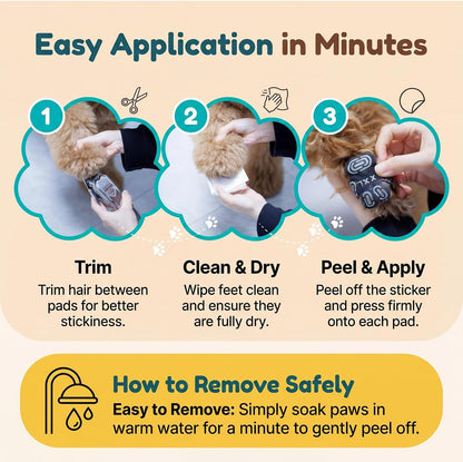Dog Paw Grips & Protectors for Senior Dogs - Anti-Slip Traction Pads to Prevent Slipping on Hardwood Floors, Strong Grip Paw Stickers for Hot Pavement, Tile & Laminate Floors.