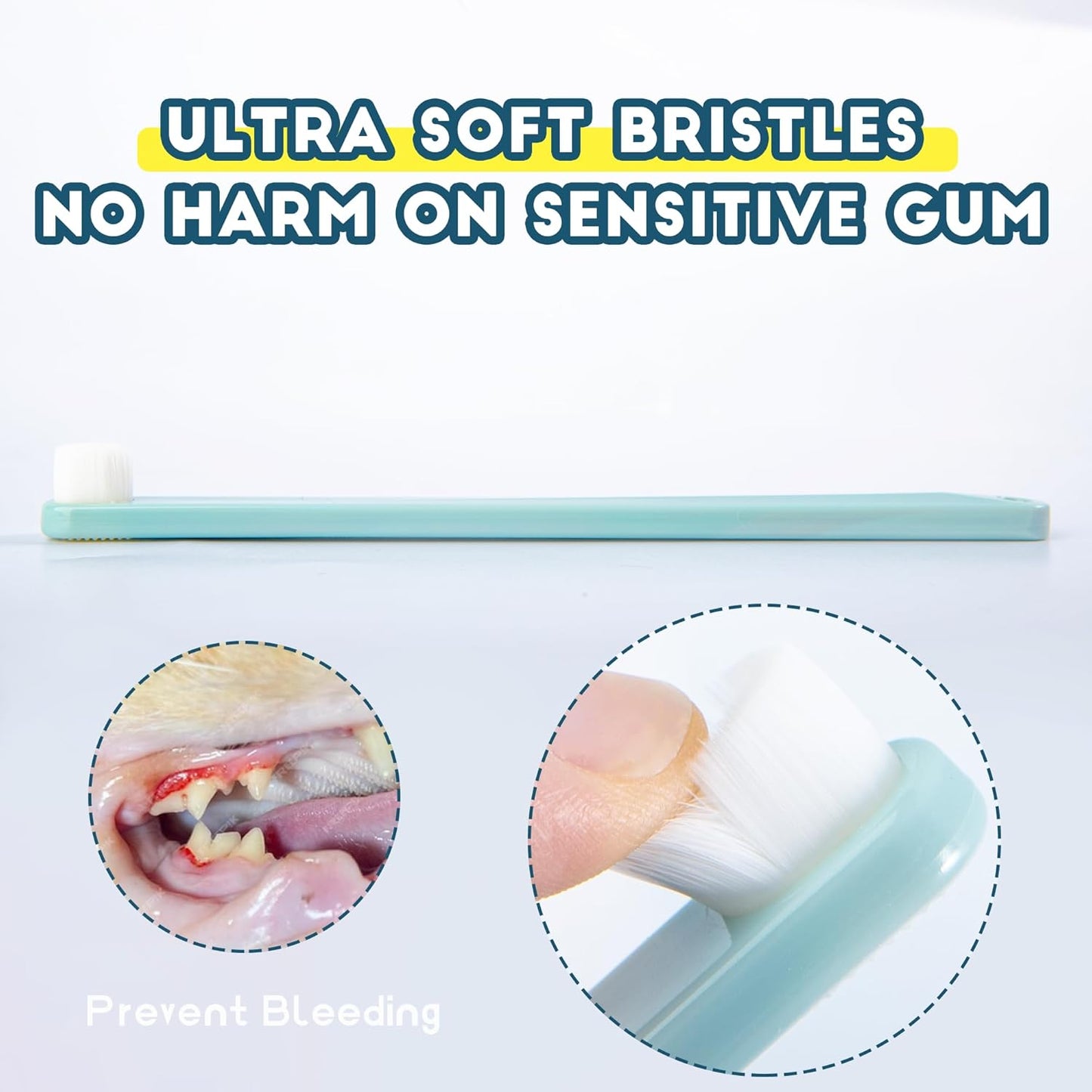 Dog Toothbrush Kit 2 Pack, Ultra Soft Pet Tooth Brush for Medium to Large Dogs & Cats, Animal Teeth Brushing Kit for Easy Dental Cleaning, 2 Pcs, Pink