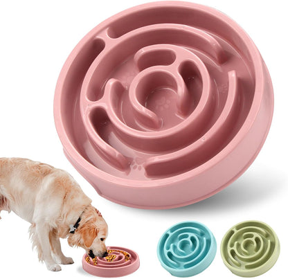 Ceramic Slow Feeder Dog Bowls with Anti-Slip, Slow Feeder & Non-Slip Design, Boredom and Anxiety Reducer, Suitable for All Breed Dogs and Cat (Ceramic-White)