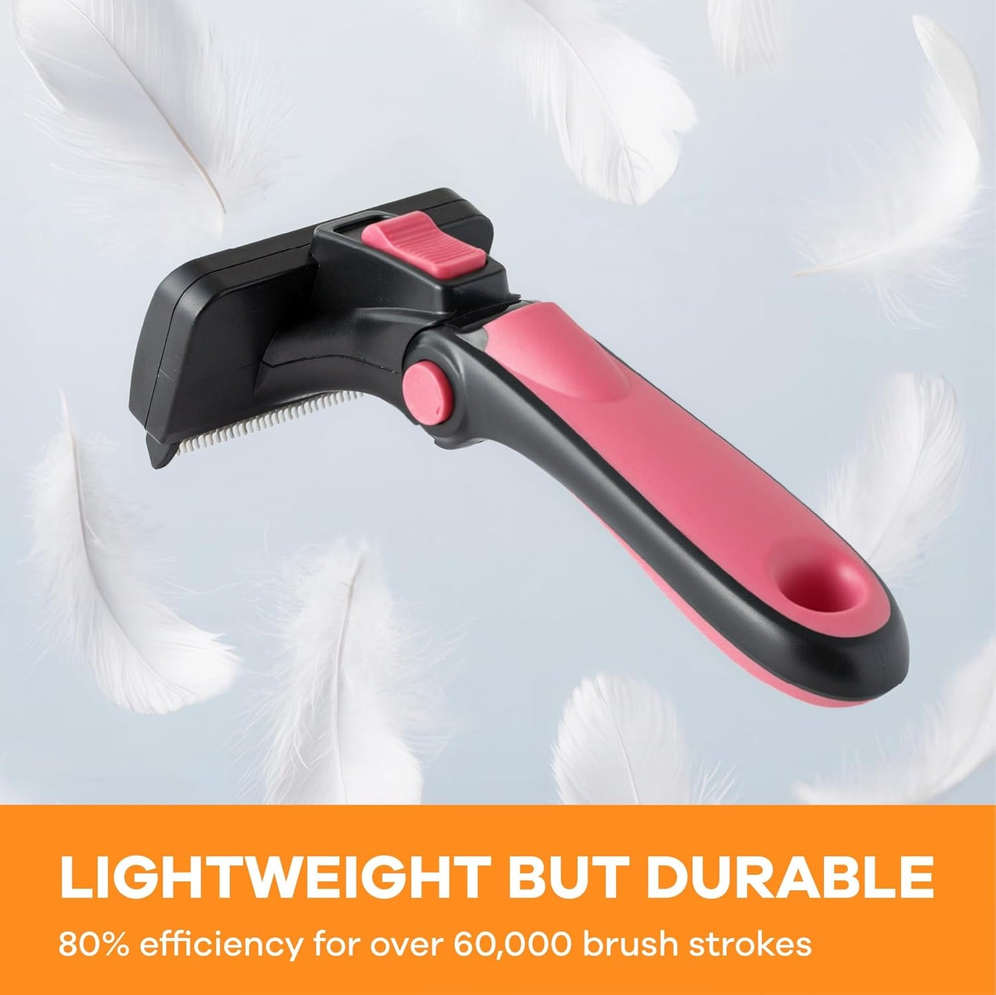Deshedding Dog Brush for Short/Medium Hair (Medium,Red) – Gentle Deshedding Tool for Dogs & Cats – Reduces Shedding, Without damaging Topcoat. Removes Loose Fur & Dead Undercoat.