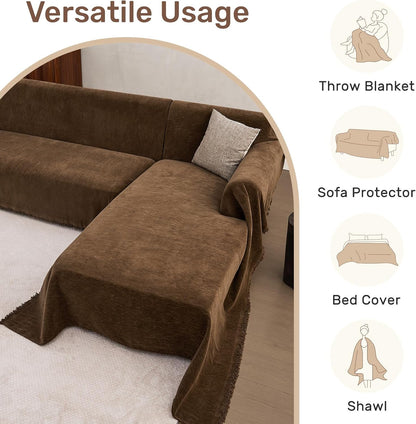 Sectional Couch Covers, 2 Pieces Washable L Shaped Couch Covers Sofa Blanket for Dogs Pet Friendly Sectional Sofa Slipcovers Furniture Covers,71"x 110"+ 71"x 118",(X-Large,Dark Gray)