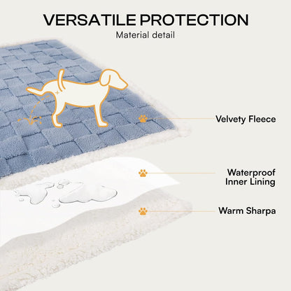 Luciphia Waterproof Dog Blanket, Leakproof Small Pet Blanket for Couch Sofa Bed Furniture Cover Protector, Washable Soft Sherpa Fleece with 3D Jacquard, Cozy Calming Reversible, Gray White, 40"x28"
