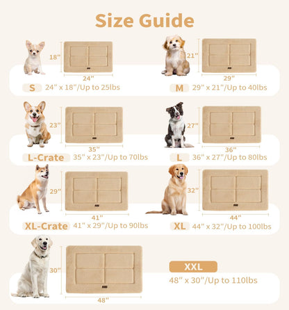 Made4Pets Dog Crate Pad Bed for Medium Large Dogs, Washable & Reversible, Anti-Slip Kennel Mat for Cozy Sleeping, Soft Fluffy Dog Bed for Indoor & Outdoor Use, 35"x23", Gray