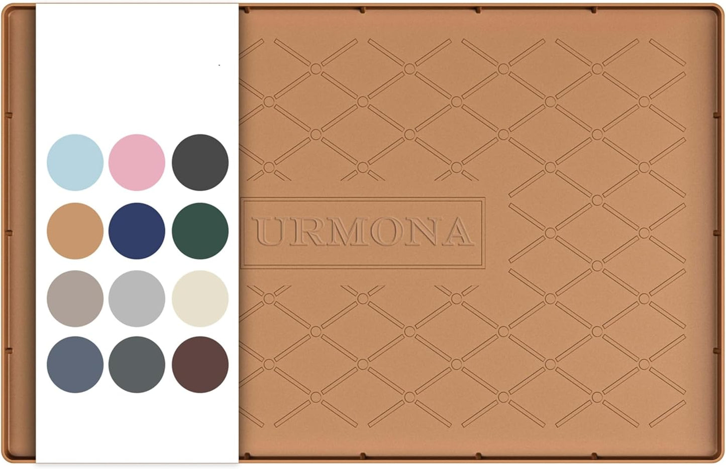 URMONA Under Sink Mat for Kitchen Waterproof, 34" x 22" Silicone Under Sink Mat for Shelf Liner Organizer, Cabinet Sink Protector Under Sink Liner for Bottom Kitchen, Bathroom(Light Grey)