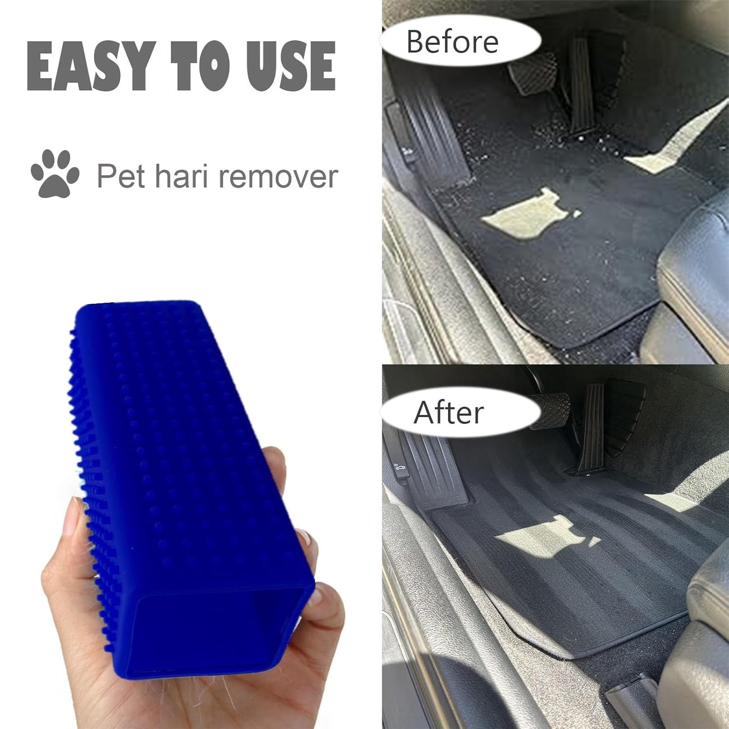 2 Pieces Pet Dog Cat Hair Remover, Block Roller Cleaner, Hollow Silicone Cleaner Brush for Sofa, Car Interiors, Furnishings, Carpets, Bedding or Any Fabric (Orange, Blue)