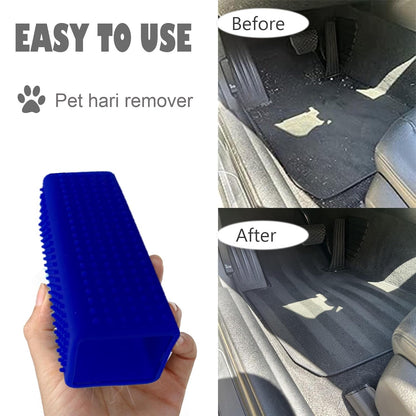 2 Pieces Pet Dog Cat Hair Remover, Block Roller Cleaner, Hollow Silicone Cleaner Brush for Sofa, Car Interiors, Furnishings, Carpets, Bedding or Any Fabric (Orange, Blue)
