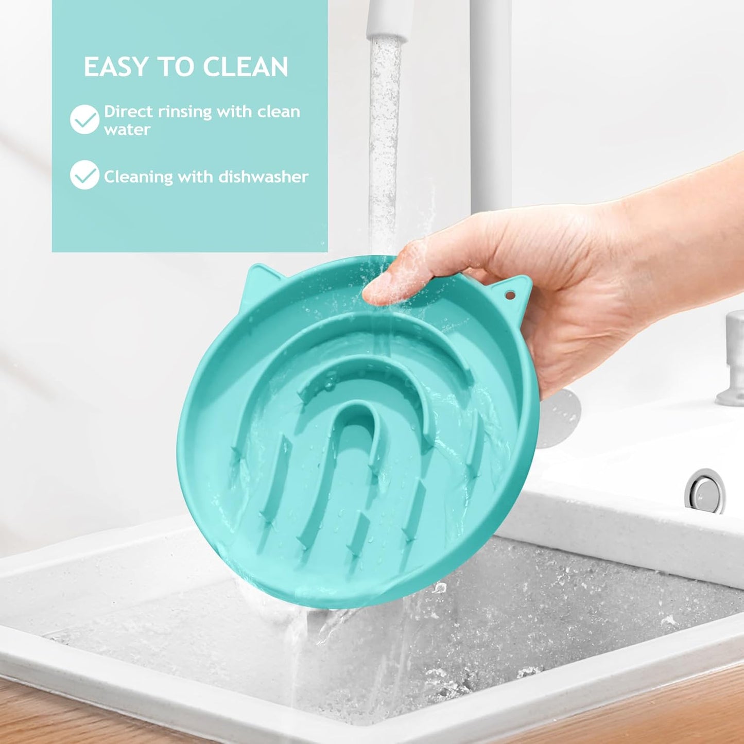 Coomazy Large Silicone Slow Feeder Dog Bowls, Interactive Puzzle Toy for Pets Food Training, Keeps Dogs Busy, Prevents Puppy Overeating (Dark Green, Large: 3.2Cup)