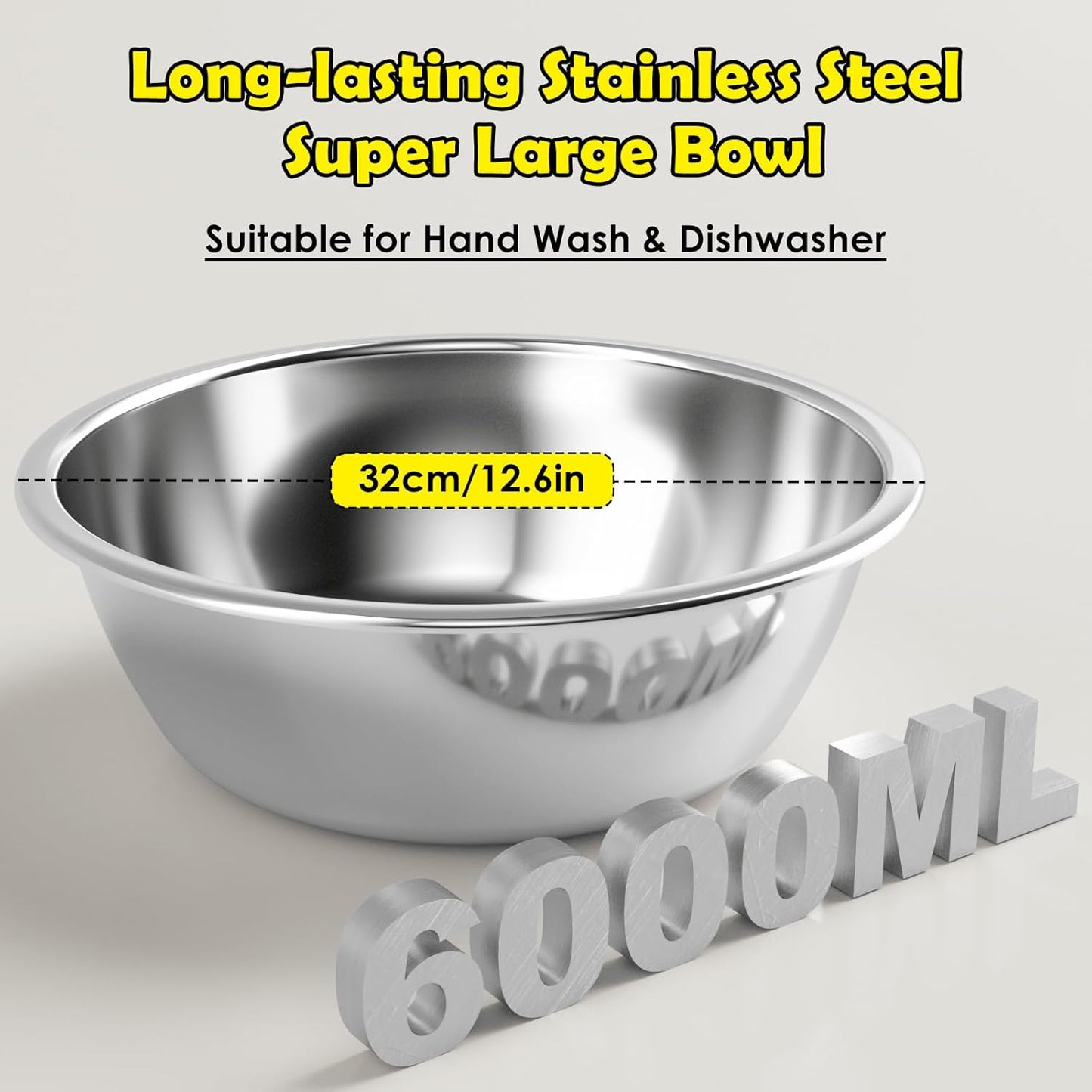 ADENGL 1.6 Gallon Elevated Dog Water Bowl for Large Dogs, 4-Height Adjustable (13–18'') Raised Stainless Steel Bowl with Spill-Proof Mat & Sturdy Metal Stand, Easy-Clean Feeder for Indoor/Outdoor Use
