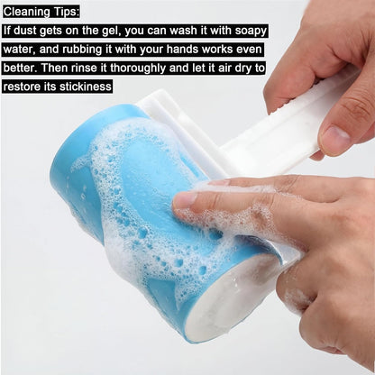 Washable Reusable Lint Roller 3 Pack, Portable Travel Sticky Dog Cat Hair Remover Cleaner with Cover Include Large and Mini Size for Clothes, Pet Hairs, Carseats