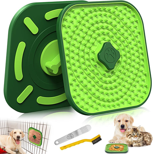 Licking Mat for Dogs, Crate Lick Mats Slow Feeder,Dog Cage Training Tools Pet Licking Mat Slow Feeder for Peanut Butter Kennel Therapy Dog Lick Pads for Boredom Anxiety (2pcs)