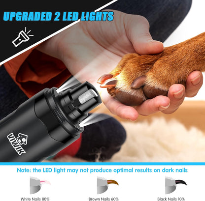 VIWIK Dog Nail Trimmers with Light, Cat Dog Nail Clippers, Dog Nail Grinder Quiet for Large Medium Small Dogs Paw & Cats Claw, Electric 2-Speed Pet Toenail Grooming Supplies, Gifts for Dog Lovers.