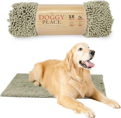 My Doggy Place Dog Mud Mat, 36"x26" Ash – Thick Microfiber Entry Rug for Snow, Mud & Salt – Absorbent, Quick-Dry, Washer-Safe & Non-Slip, Large