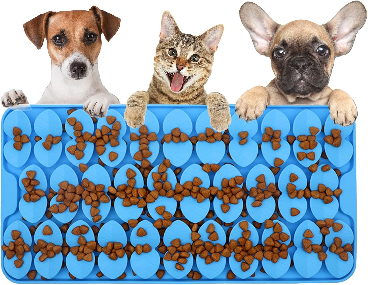 Silicone Snuffle Mat for Dogs Slow Feeder Lick Mat with Suction Cups Dogs Sniff Mat Dogs & Cats Entertainment Toys for Boredom(Black)