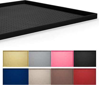 Hubulk Dog Feeding Mat,100% Waterproof Food Grade Silicone Pet Food and Water Bowl Placemat,Dishwasher, High Raised Edge to Prevent Spills,Nonslip Tray to Stop Messes on Floor (19"x12"x0.5", Grey)