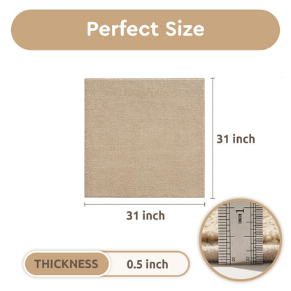 tchdio Stair Treads Landing Mat Non Slip, Soft Stair Treads for Wooden Steps Indoor, Stair Carpet Treads Reusable Adhesive for Kids Elders and Pets, Washable Stair Rugs Stair Runner 31"x31" Beige