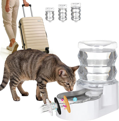 RIZZARI 8L Elevated Pet Water Dispenser – Stainless Steel Gravity Waterer with Auto-Refill Design for Medium and Large Dogs & Senior Pets -Comfortable Drinking Height for Living Rooms,Multi-Pet Homes