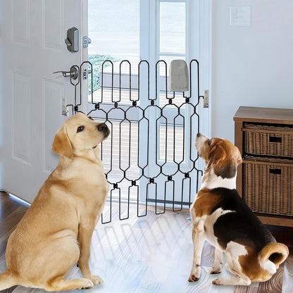 Retractable Pet Gate for Front Door - 35.4" Extra Wide, 30.7" Tall Heavy Duty Metal Retractable Door Barrier, Easy Install Safety Dog Gate for Front Door, RVs to Prevent Dogs from Dashing Out