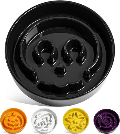 LE TAUCI Dog Bowls Slow Feeder Ceramic, 1.5 Cup Slow Feeding Bowl for Small and Medium Breed, Puzzle Dog Food Bowl for Fast Eater, Maze Purple