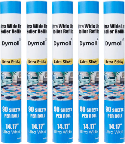 Dymoll 14.17" Large Lint Rollers for Pet Hair Extra Sticky, 360 Sheets Roller with Long Handle for Cleaning Carpets, Clothing, Couch, Furniture Wall Cleaner Mop Dust Remover