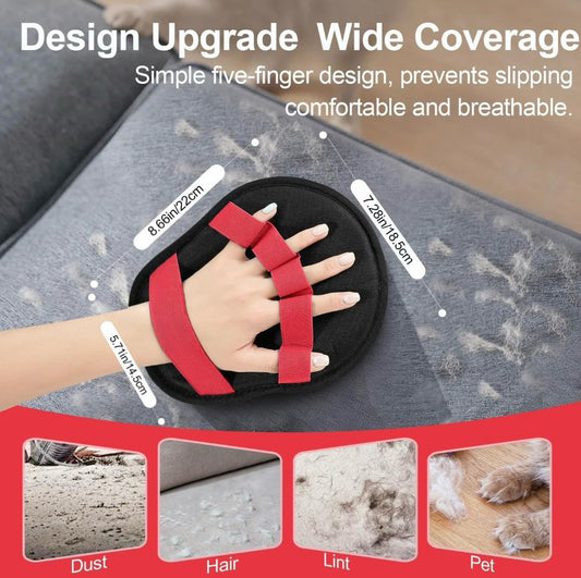 Pet Hair Remover Glove for Dogs & Cats – Reusable Lint and Fur Cleaning Mitt, Wide Coverage Grooming Glove for Removing Pet Hair from Couch, Carpet, Furniture and Clothes