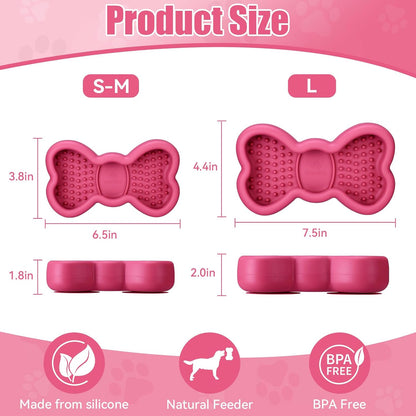 Freeze Dog Lick Bowl, Animire Non-Slip Slow Feeder Lick Mat for Dogs, Silicone Dog Enrichment Bowl for Distraction Anxiety Relief Boredom, BPA Free, Dishwasher Safe(Rose,S)