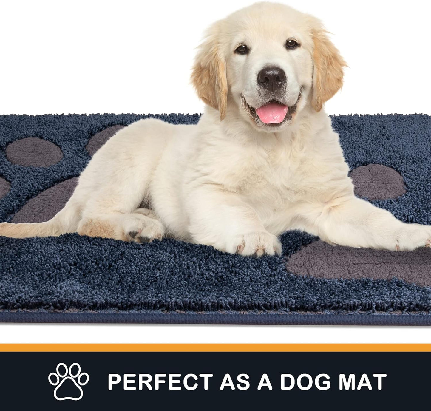 PURRUGS Dirt Trapping Door Mat 20" x 31.5", Non-Skid/Slip Machine Washable Microfiber Entryway Rug, Dog Doormat, Super Absorbent Welcome Mat for Muddy Wet Shoes and Paws, Grey