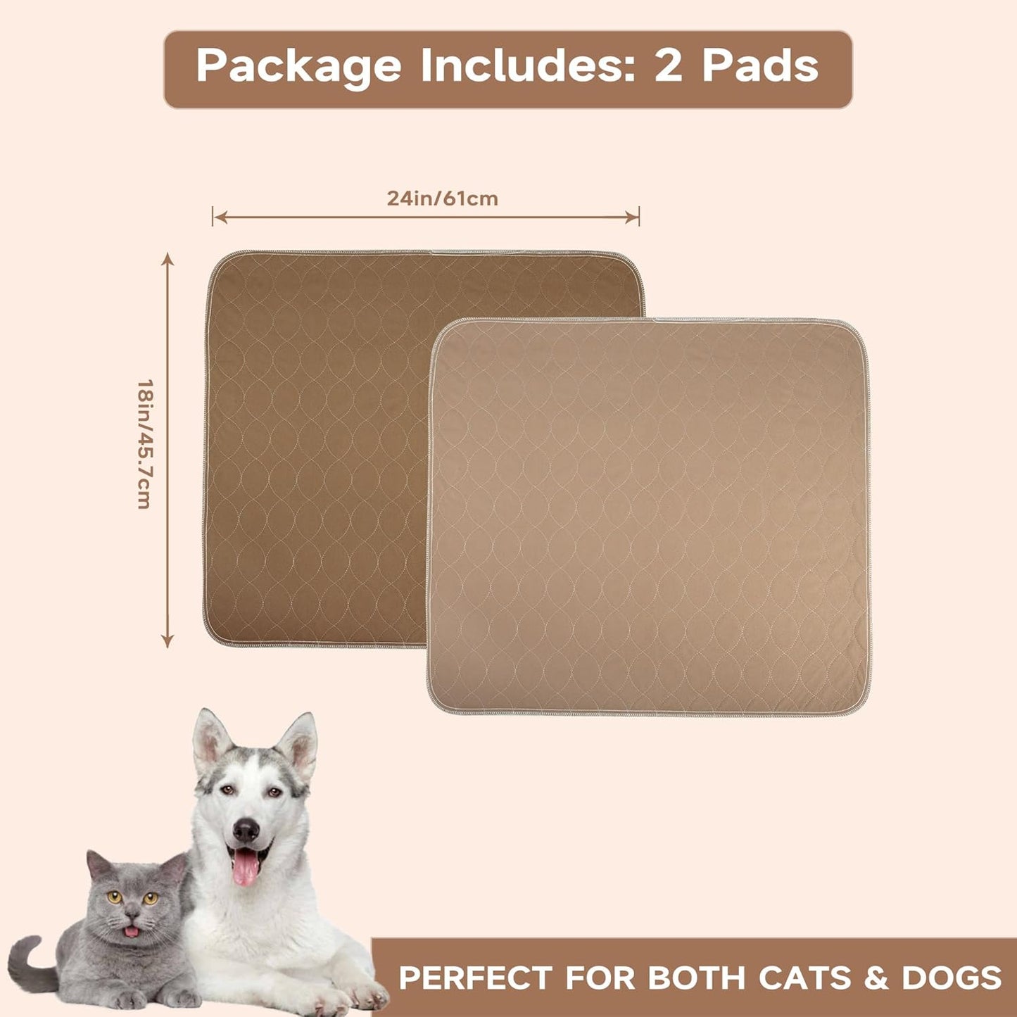Paw Legend Washable Reusable Dog Pee Pads Super Absorbent (2 Pack) - Washable Reusable Puppy Training Pads | Quality Travel Pee Pads for Dogs | Absorbent and Odor Controlling