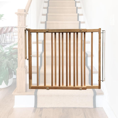 Cardinal Gates SS30 Stairway Special Baby Gate for Top of Stairs - Adjustable Indoor Dog Gate - Wooden Safety Gate for Kids & Pets - Can be Installed at Angles - 29.5 to 49 Inches Wide - Wood