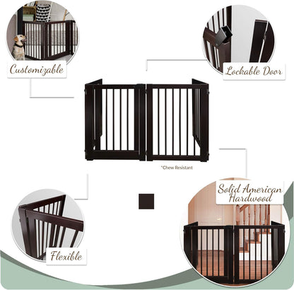 American Trails Freestanding Wooden Pet Gate with Door