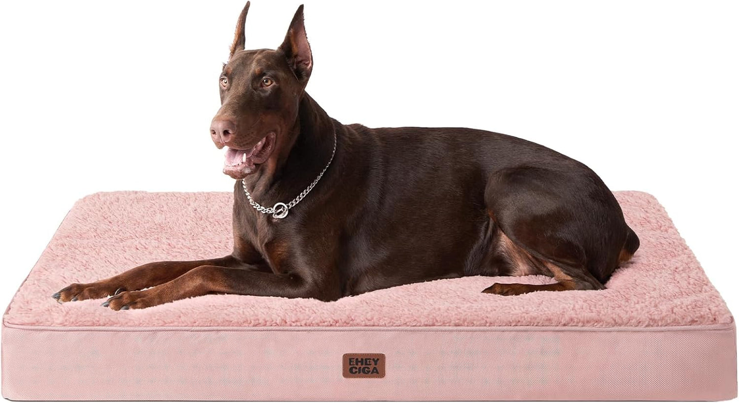 EHEYCIGA Orthopedic XL Dog Beds for Extra Large Dogs with Removable Washable Cover for Crate, Grey, 41x27