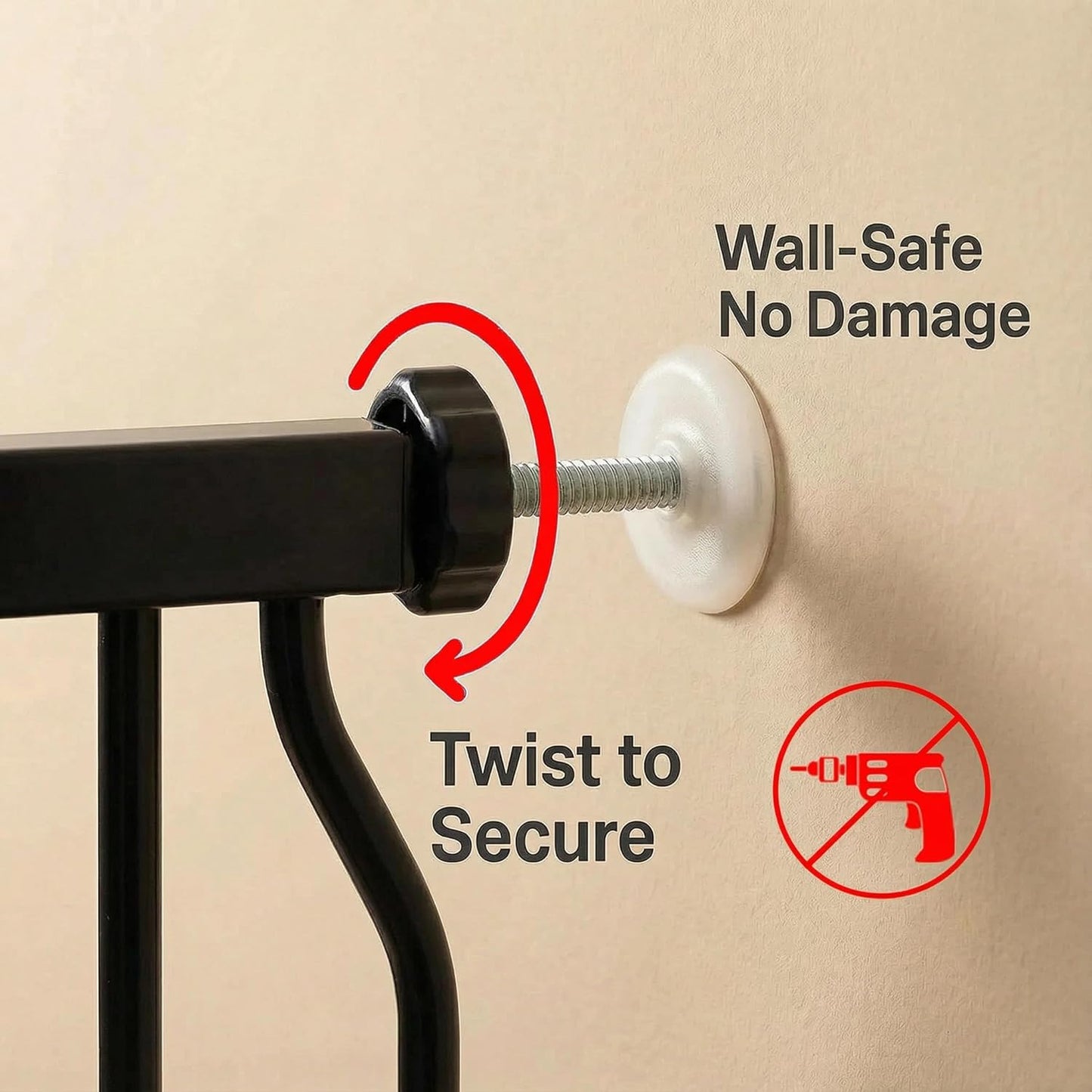 Extra Wide 76.4-81 Inch Large Baby Gates for Stairs, Doorways - No Drilling, Pressure Mounted Pet Gates for Kids & Dogs